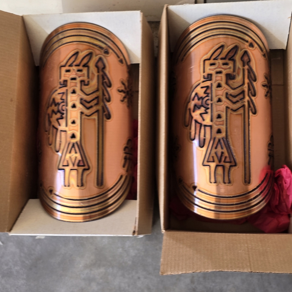 Wall Sconces Copper Southwest with Tribal Design